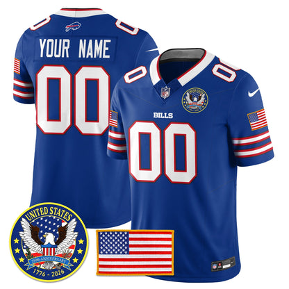 Custom BUF "United States 250th Anniversary Patch" Vapor Limited Jersey - All Stitched-DTD