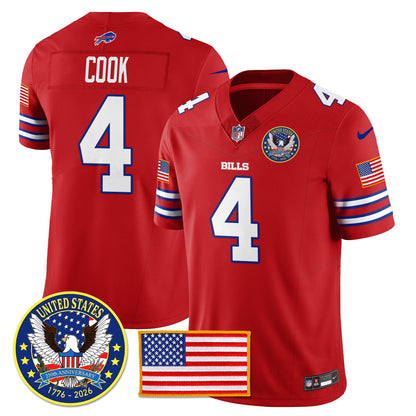 BUF "United States 250th Anniversary Patch" Vapor Limited Jersey - All Stitched-DTD