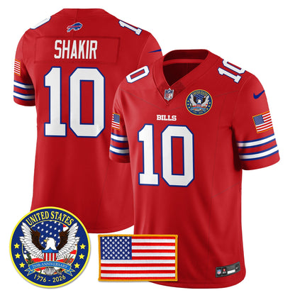BUF "United States 250th Anniversary Patch" Vapor Limited Jersey - All Stitched-DTD