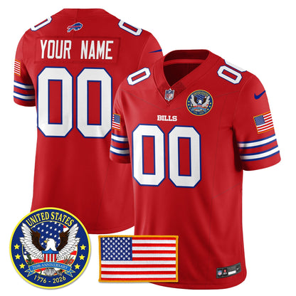 Custom BUF "United States 250th Anniversary Patch" Vapor Limited Jersey - All Stitched-DTD