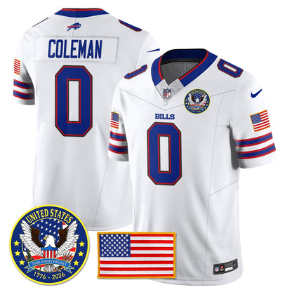 BUF "United States 250th Anniversary Patch" Vapor Limited Jersey - All Stitched-DTD