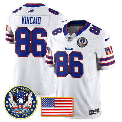 BUF "United States 250th Anniversary Patch" Vapor Limited Jersey - All Stitched-DTD