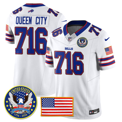 BUF "United States 250th Anniversary Patch" Vapor Limited Jersey - All Stitched-DTD