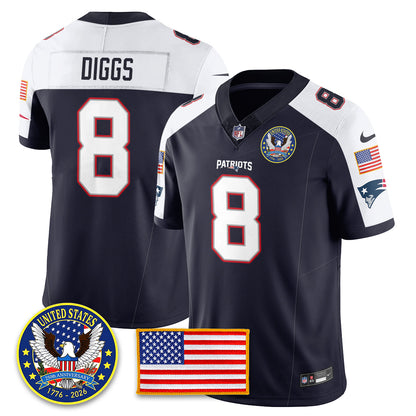 NE "United States 250th Anniversary Patch" Vapor Limited Jersey - All Stitched-DTD