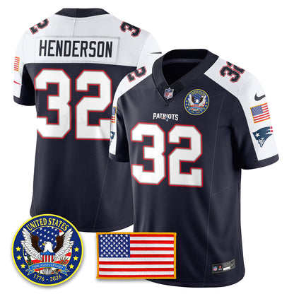 NE "United States 250th Anniversary Patch" Vapor Limited Jersey - All Stitched-DTD