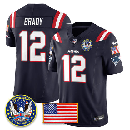 NE "United States 250th Anniversary Patch" Vapor Limited Jersey - All Stitched-DTD