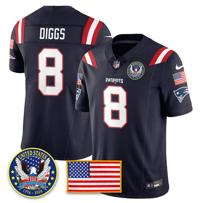 NE "United States 250th Anniversary Patch" Vapor Limited Jersey - All Stitched-DTD