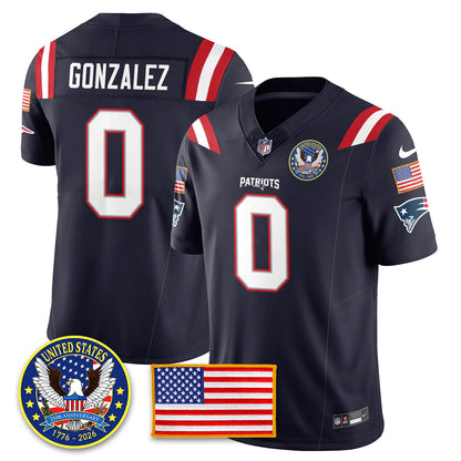 NE "United States 250th Anniversary Patch" Vapor Limited Jersey - All Stitched-DTD