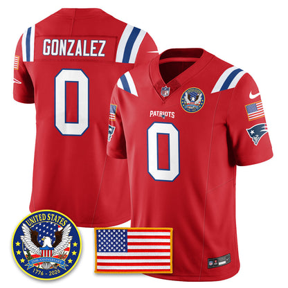 NE "United States 250th Anniversary Patch" Vapor Limited Jersey - All Stitched-DTD