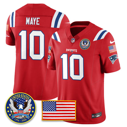 NE "United States 250th Anniversary Patch" Vapor Limited Jersey - All Stitched-DTD