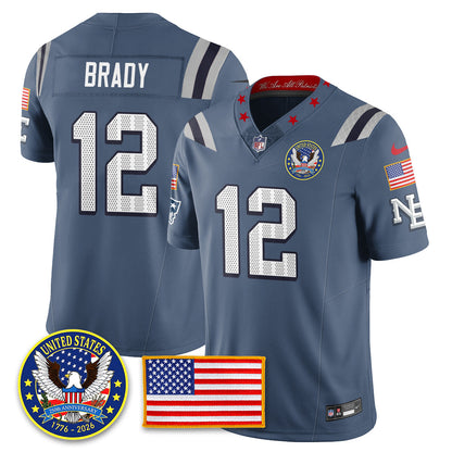 NE "United States 250th Anniversary Patch" Vapor Limited Jersey - All Stitched-DTD