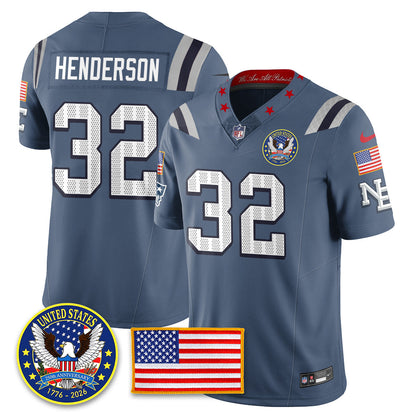 NE "United States 250th Anniversary Patch" Vapor Limited Jersey - All Stitched-DTD