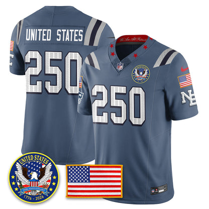 NE "United States 250th Anniversary Patch" Vapor Limited Jersey - All Stitched-DTD