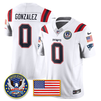 NE "United States 250th Anniversary Patch" Vapor Limited Jersey - All Stitched-DTD