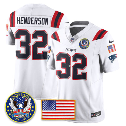 NE "United States 250th Anniversary Patch" Vapor Limited Jersey - All Stitched-DTD