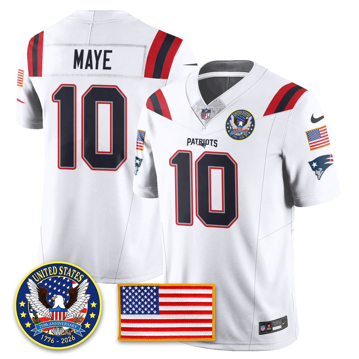 NE "United States 250th Anniversary Patch" Vapor Limited Jersey - All Stitched-DTD