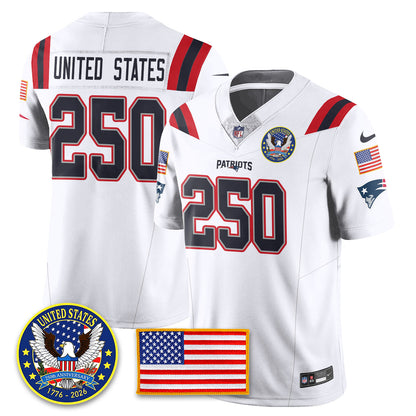 NE "United States 250th Anniversary Patch" Vapor Limited Jersey - All Stitched-DTD