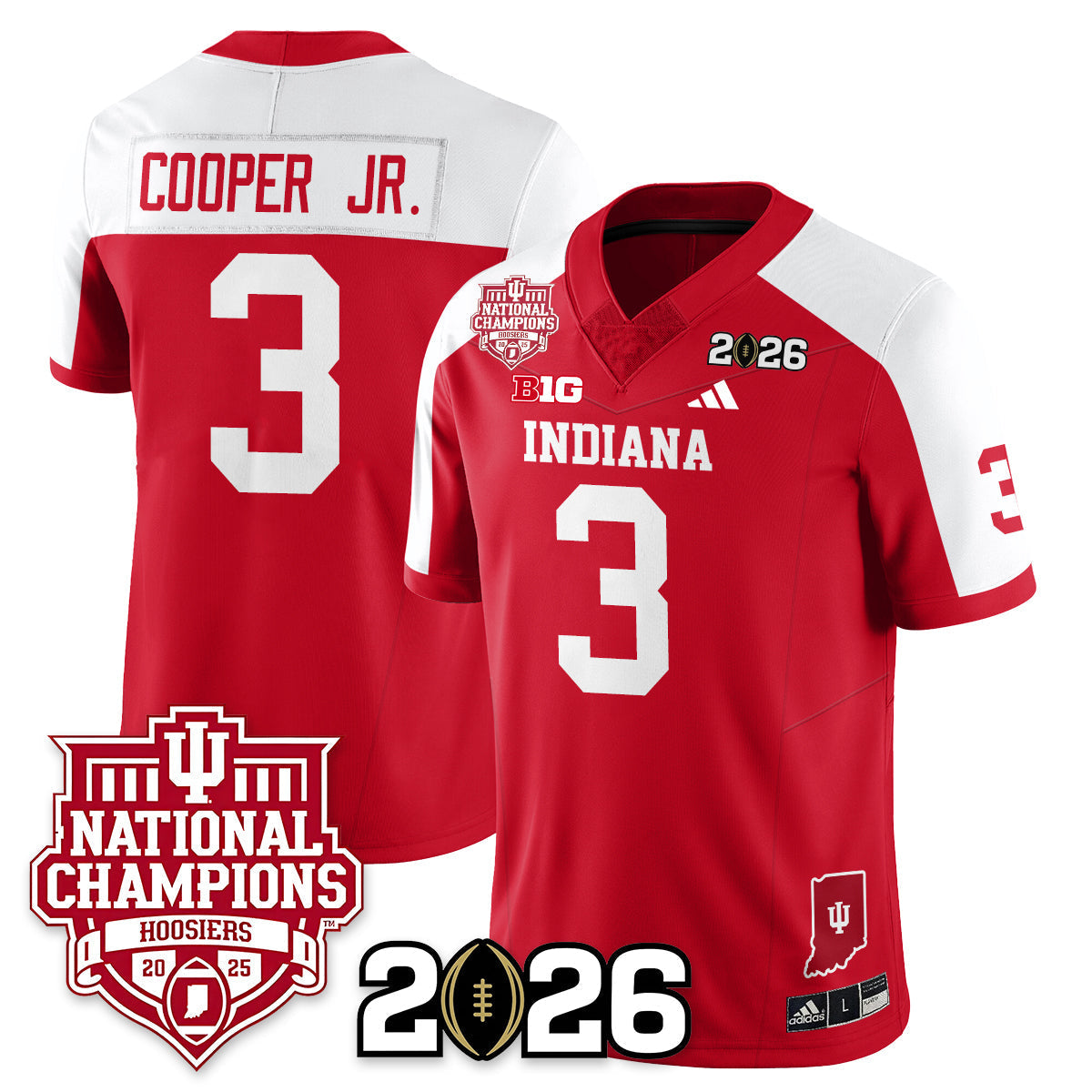 Indiana H Vapor Limited Football Jersey - 2025 National Champions - All Stitched-DTD