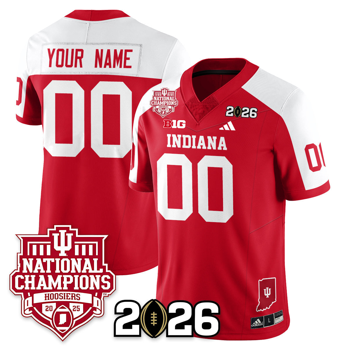 Indiana H Vapor Limited Football Jersey - 2025 National Champions - All Stitched-DTD