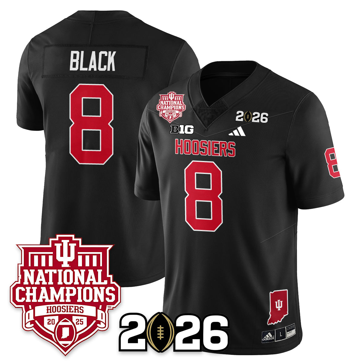 Indiana H Vapor Limited Football Jersey - 2025 National Champions - All Stitched-DTD