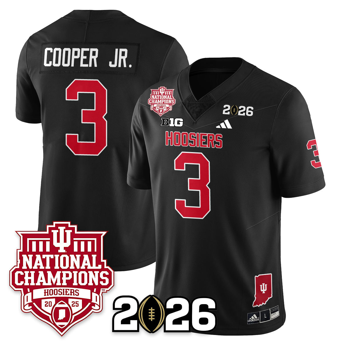 Indiana H Vapor Limited Football Jersey - 2025 National Champions - All Stitched-DTD