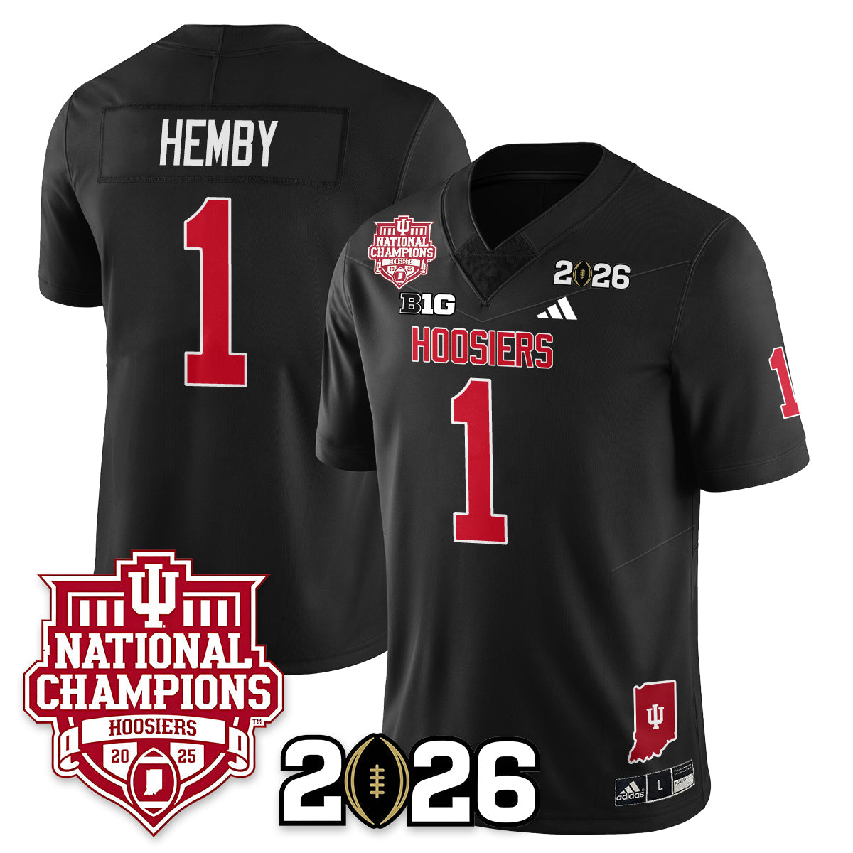 Indiana H Vapor Limited Football Jersey - 2025 National Champions - All Stitched-DTD