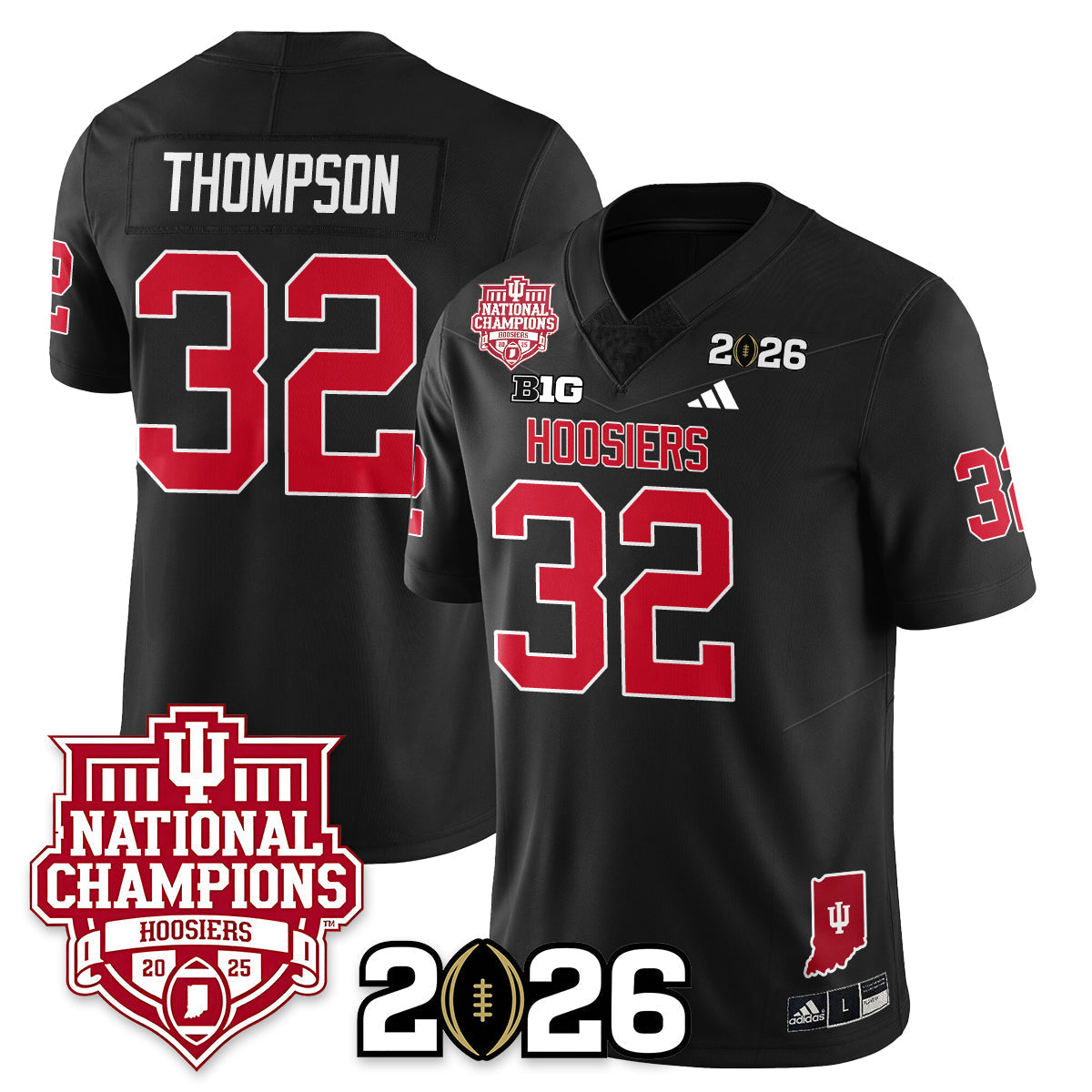 Indiana H Vapor Limited Football Jersey - 2025 National Champions - All Stitched-DTD