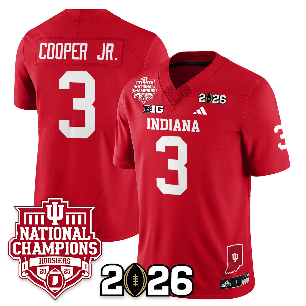Indiana H Vapor Limited Football Jersey - 2025 National Champions - All Stitched-DTD
