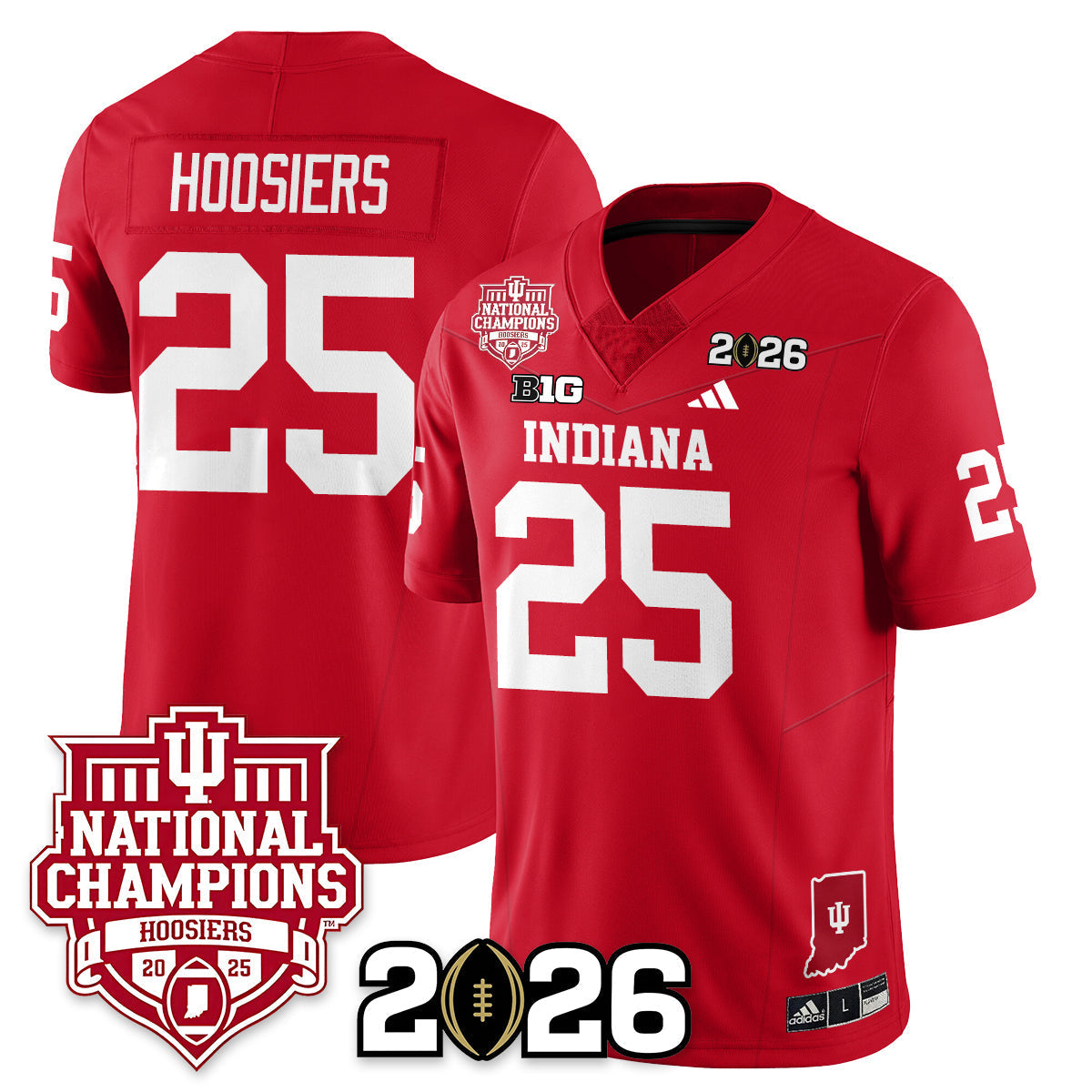 Indiana H Vapor Limited Football Jersey - 2025 National Champions - All Stitched-DTD