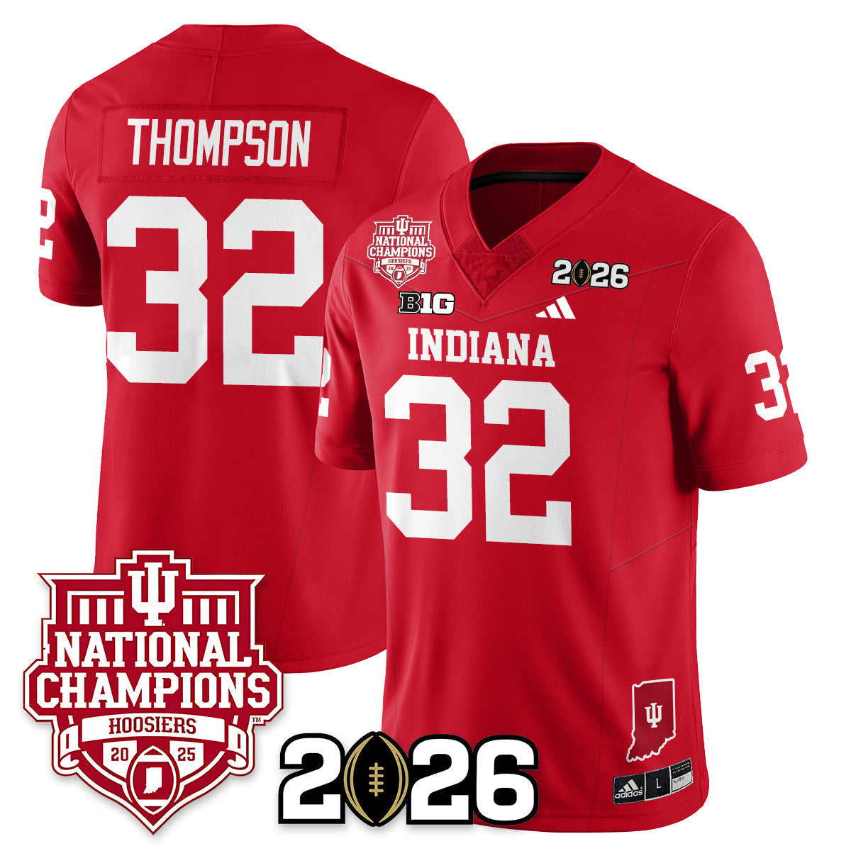 Indiana H Vapor Limited Football Jersey - 2025 National Champions - All Stitched-DTD