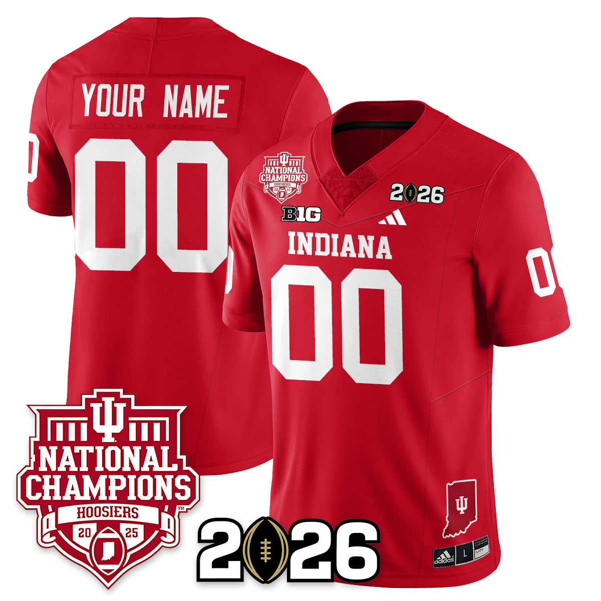 Indiana H Vapor Limited Football Jersey - 2025 National Champions - All Stitched-DTD