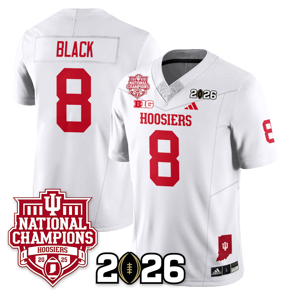 Indiana H Vapor Limited Football Jersey - 2025 National Champions - All Stitched-DTD