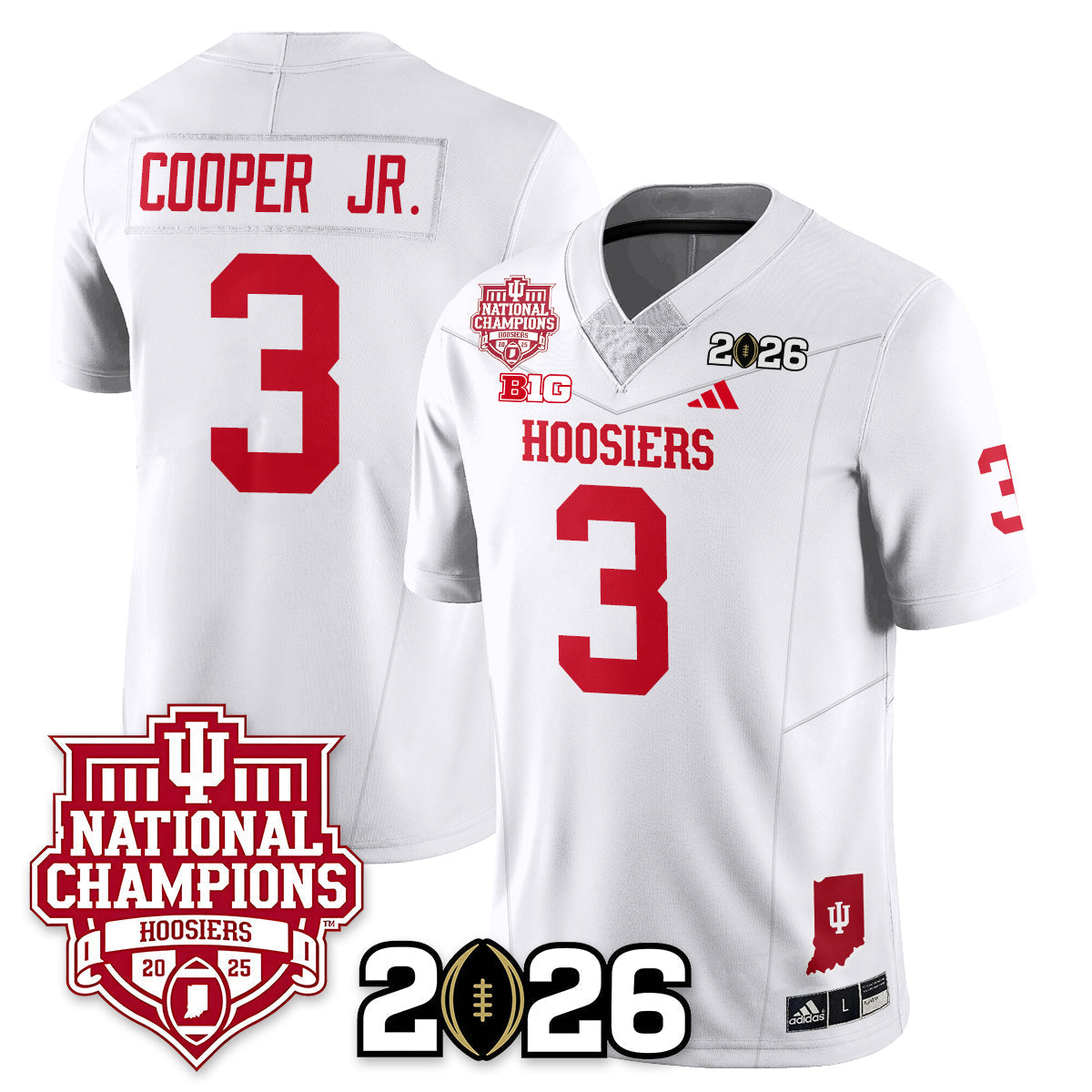 Indiana H Vapor Limited Football Jersey - 2025 National Champions - All Stitched-DTD