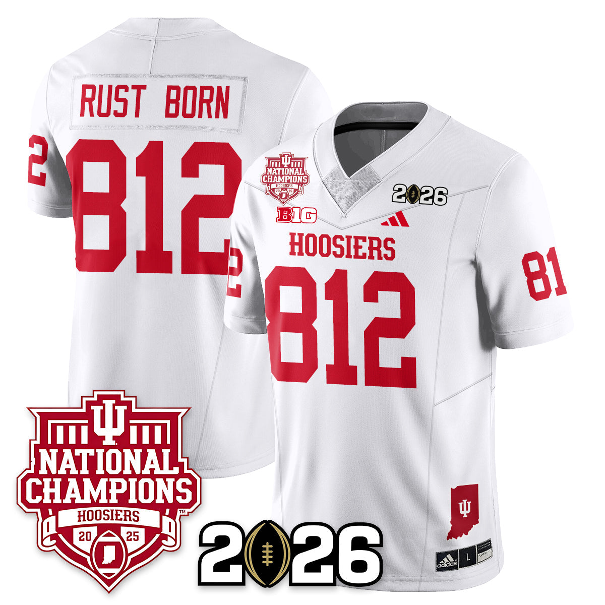 Indiana H Vapor Limited Football Jersey - 2025 National Champions - All Stitched-DTD