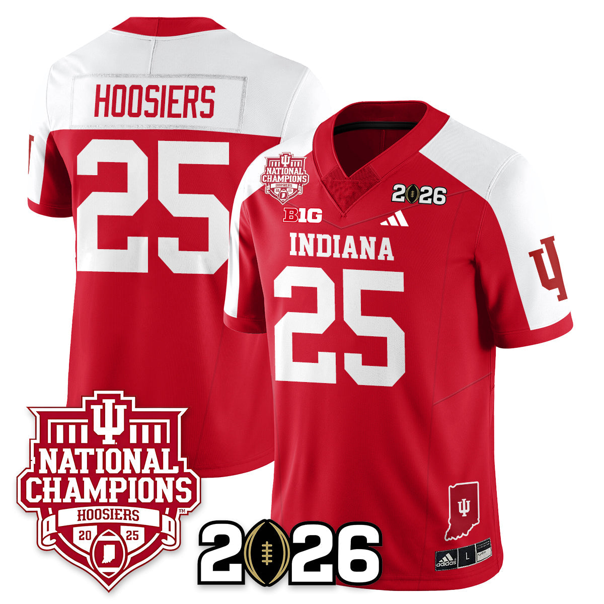 Indiana H Vapor Limited Football Jersey - 2025 National Champions - All Stitched-DTD