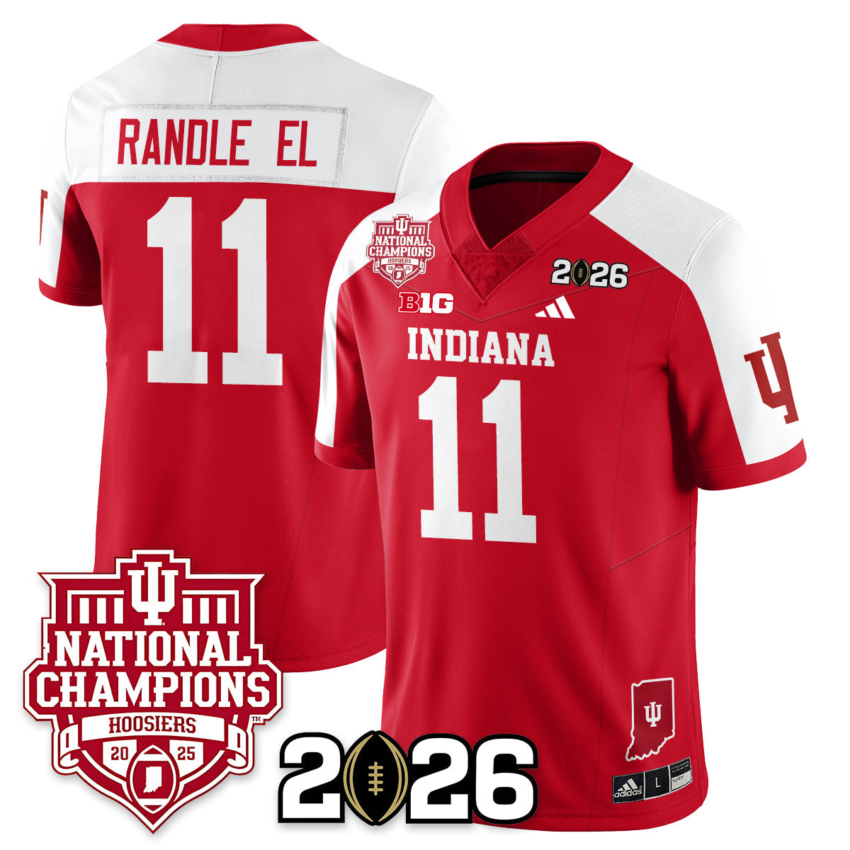 Indiana H Vapor Limited Football Jersey - 2025 National Champions - All Stitched-DTD