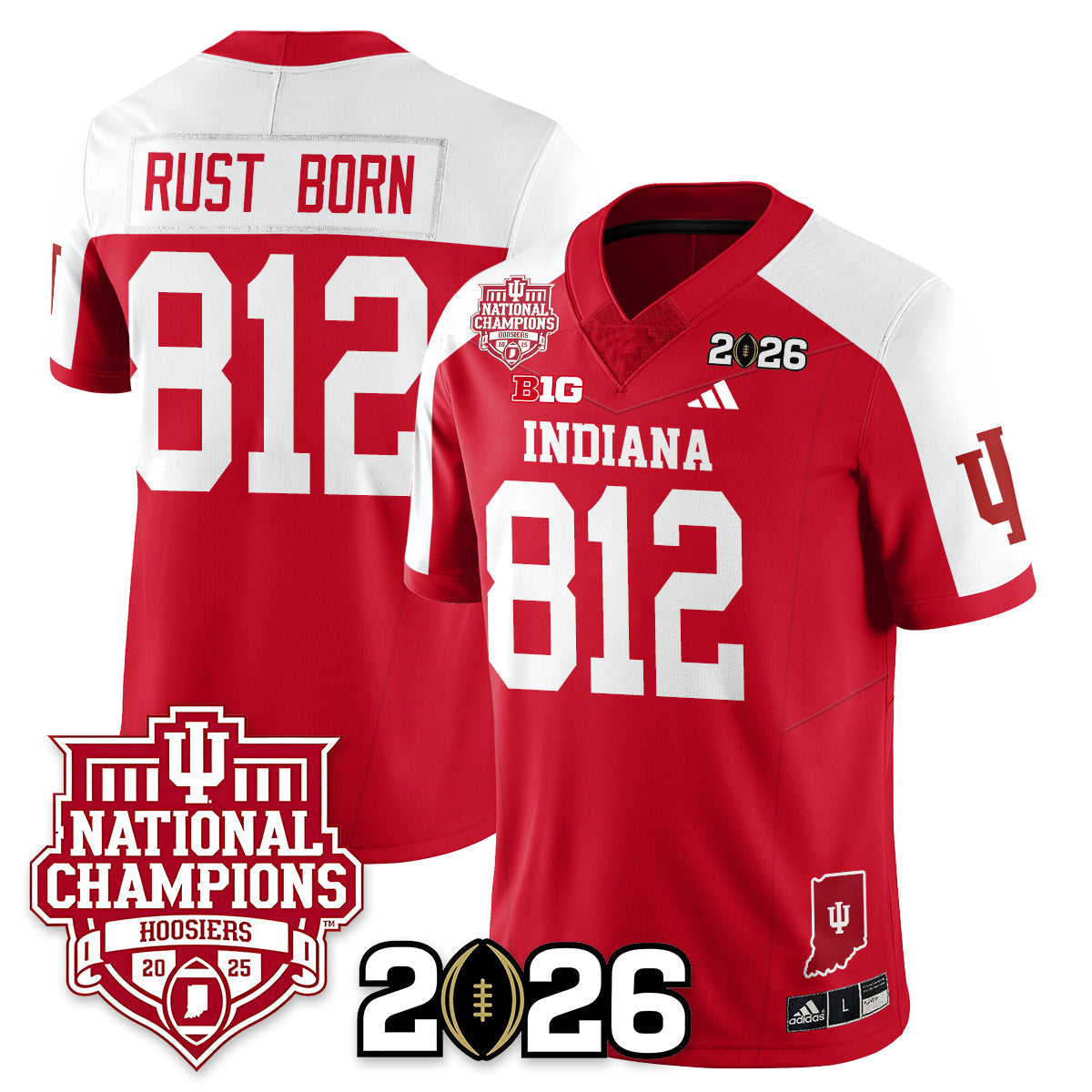 Indiana H Vapor Limited Football Jersey - 2025 National Champions - All Stitched-DTD