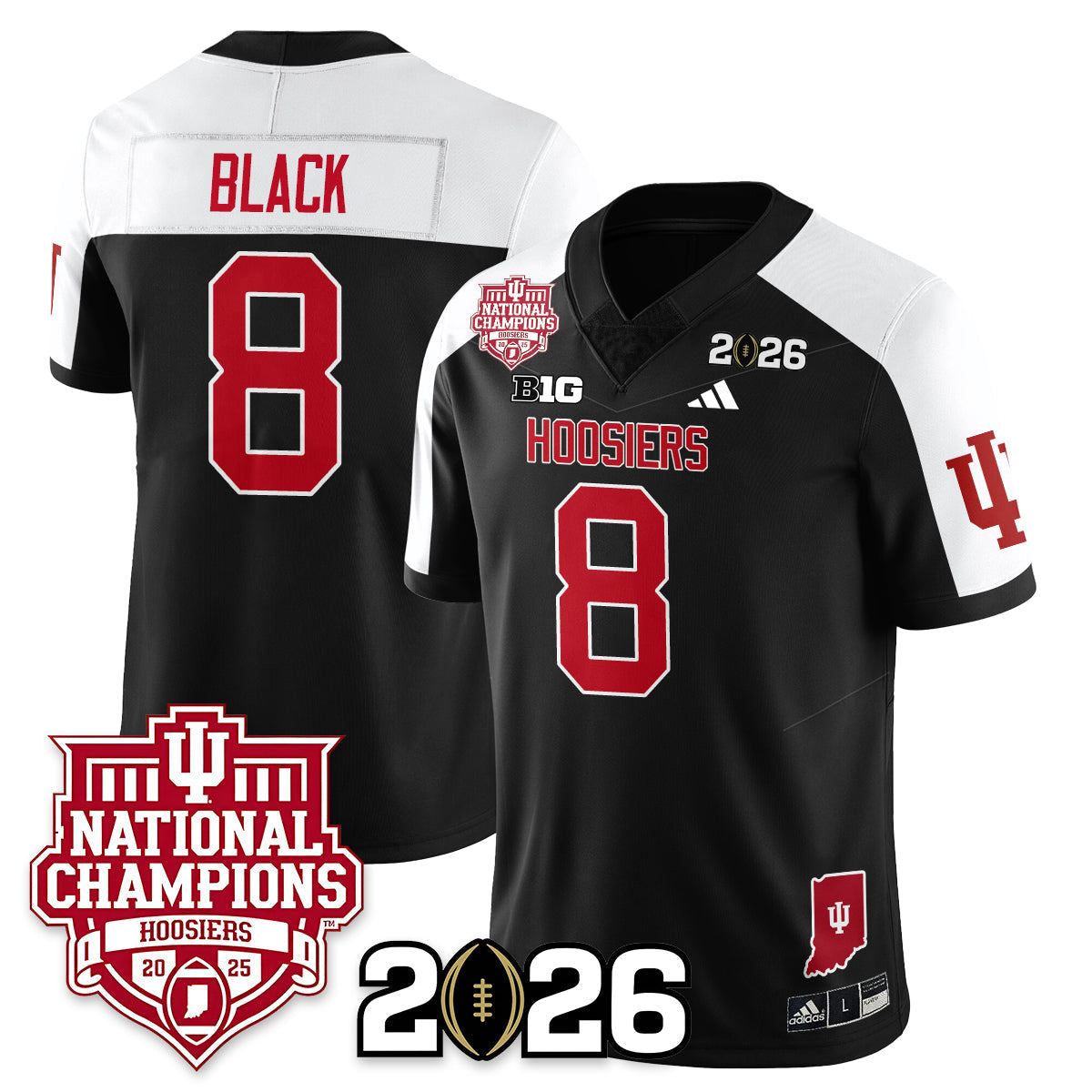 Indiana H Vapor Limited Football Jersey - 2025 National Champions - All Stitched-DTD