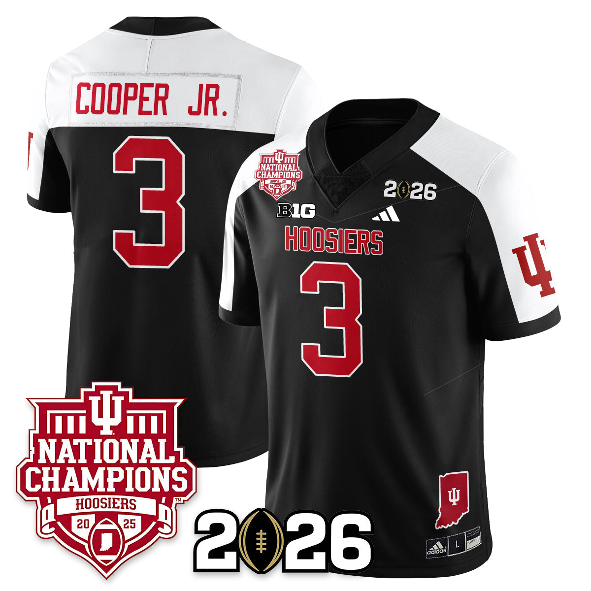 Indiana H Vapor Limited Football Jersey - 2025 National Champions - All Stitched-DTD