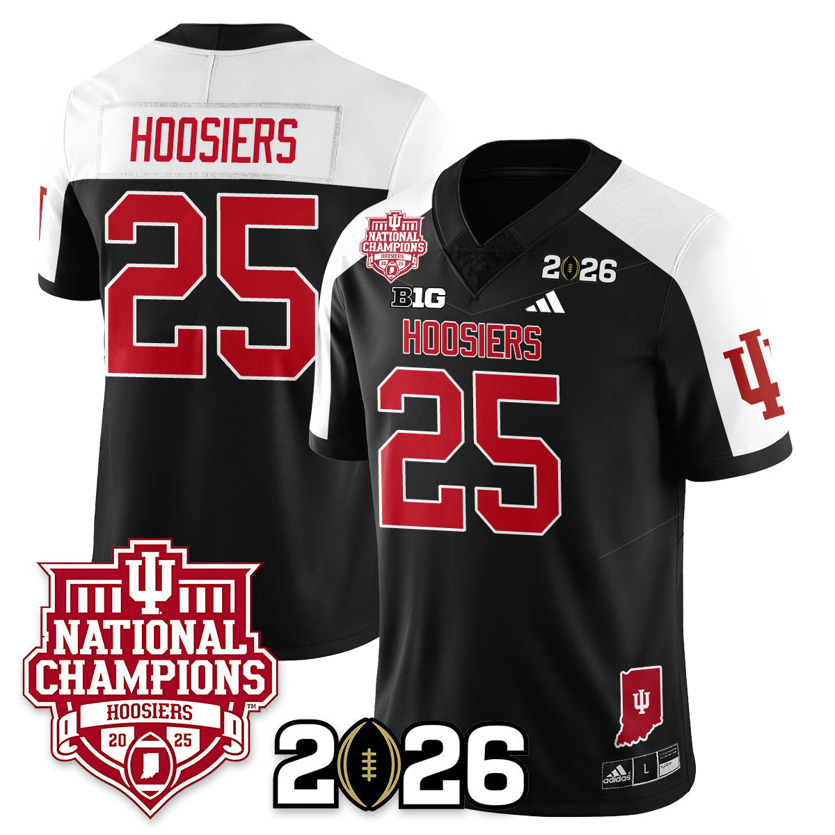 Indiana H Vapor Limited Football Jersey - 2025 National Champions - All Stitched-DTD