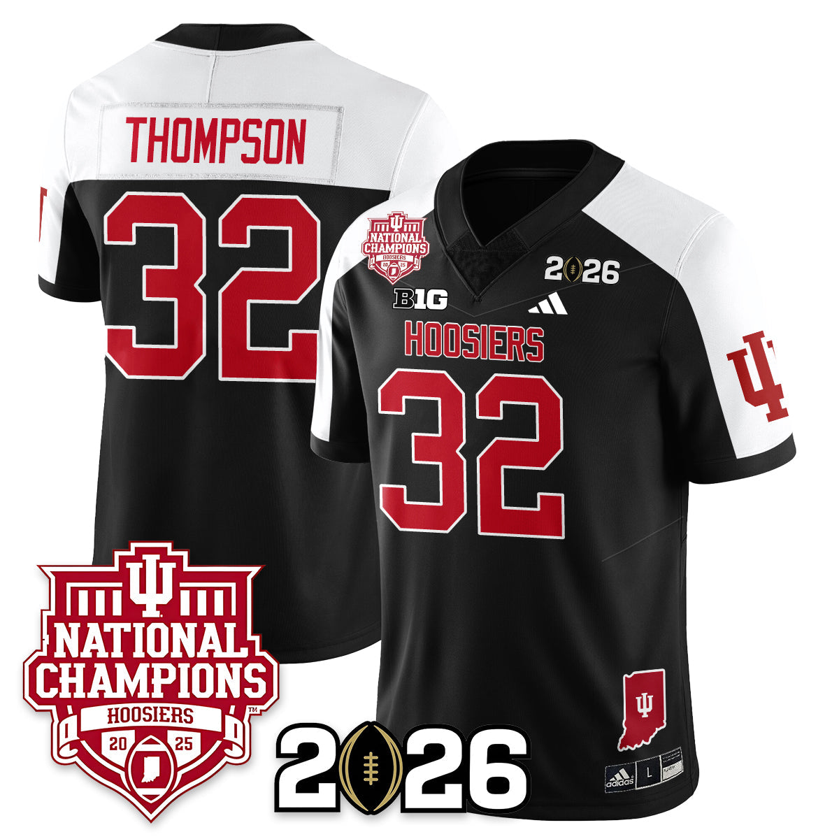 Indiana H Vapor Limited Football Jersey - 2025 National Champions - All Stitched-DTD