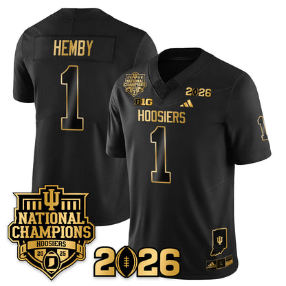 Indiana H Vapor Limited Football Gold Jersey - 2025 National Champions - All Stitched-DTD
