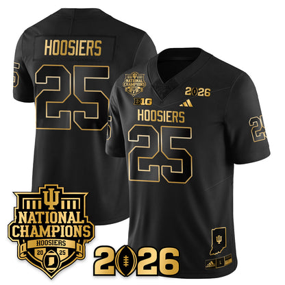 Indiana H Vapor Limited Football Gold Jersey - 2025 National Champions - All Stitched-DTD
