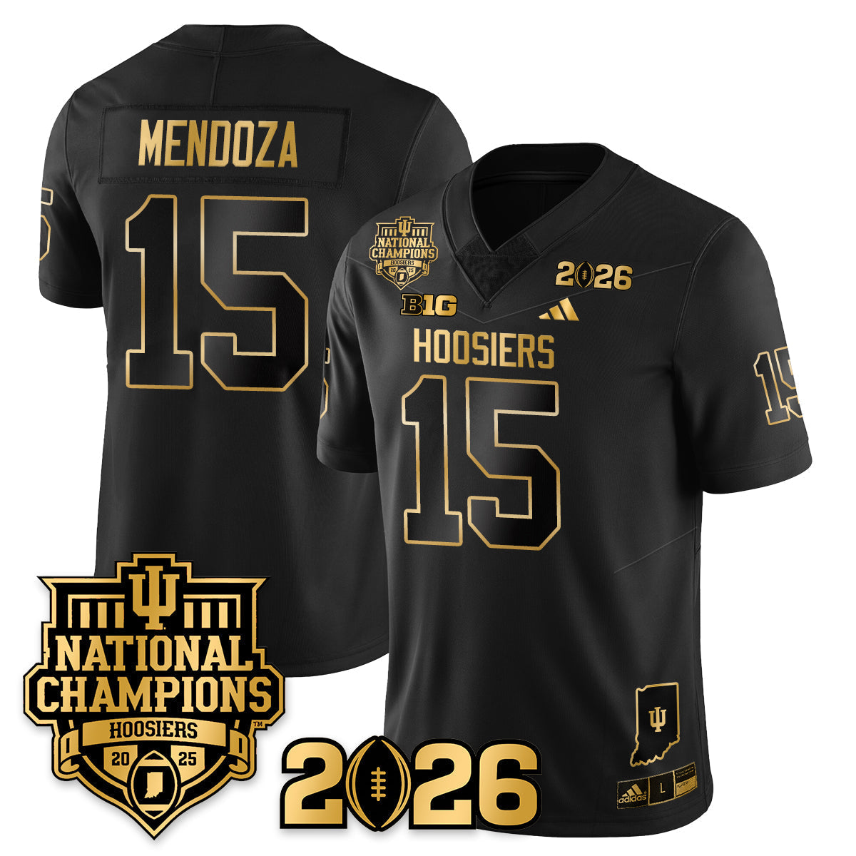 Indiana H Vapor Limited Football Gold Jersey - 2025 National Champions - All Stitched-DTD