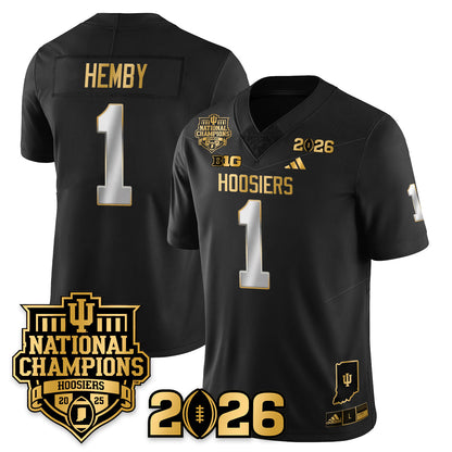 Indiana H Vapor Limited Football Gold Jersey - 2025 National Champions - All Stitched-DTD