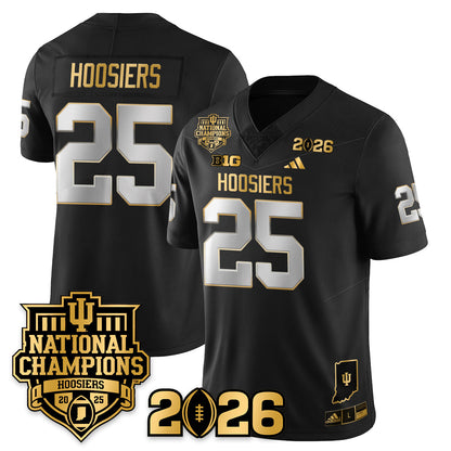 Indiana H Vapor Limited Football Gold Jersey - 2025 National Champions - All Stitched-DTD