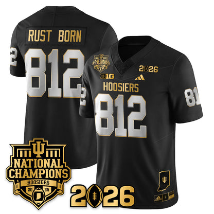 Indiana H Vapor Limited Football Gold Jersey - 2025 National Champions - All Stitched-DTD