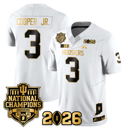 Indiana H Vapor Limited Football Gold Jersey - 2025 National Champions - All Stitched-DTD