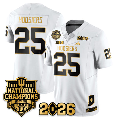 Indiana H Vapor Limited Football Gold Jersey - 2025 National Champions - All Stitched-DTD