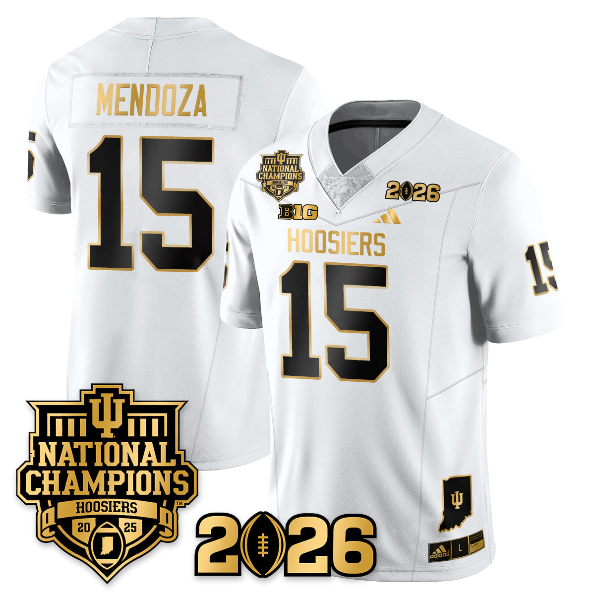 Indiana H Vapor Limited Football Gold Jersey - 2025 National Champions - All Stitched-DTD